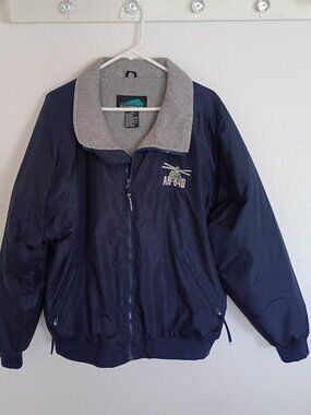 DUTCH HARBOR GEAR BOEING AH-64D EMBROIDERED PATCH BLUE MEN'S LINED JACKET 2XL